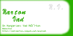 marton vad business card